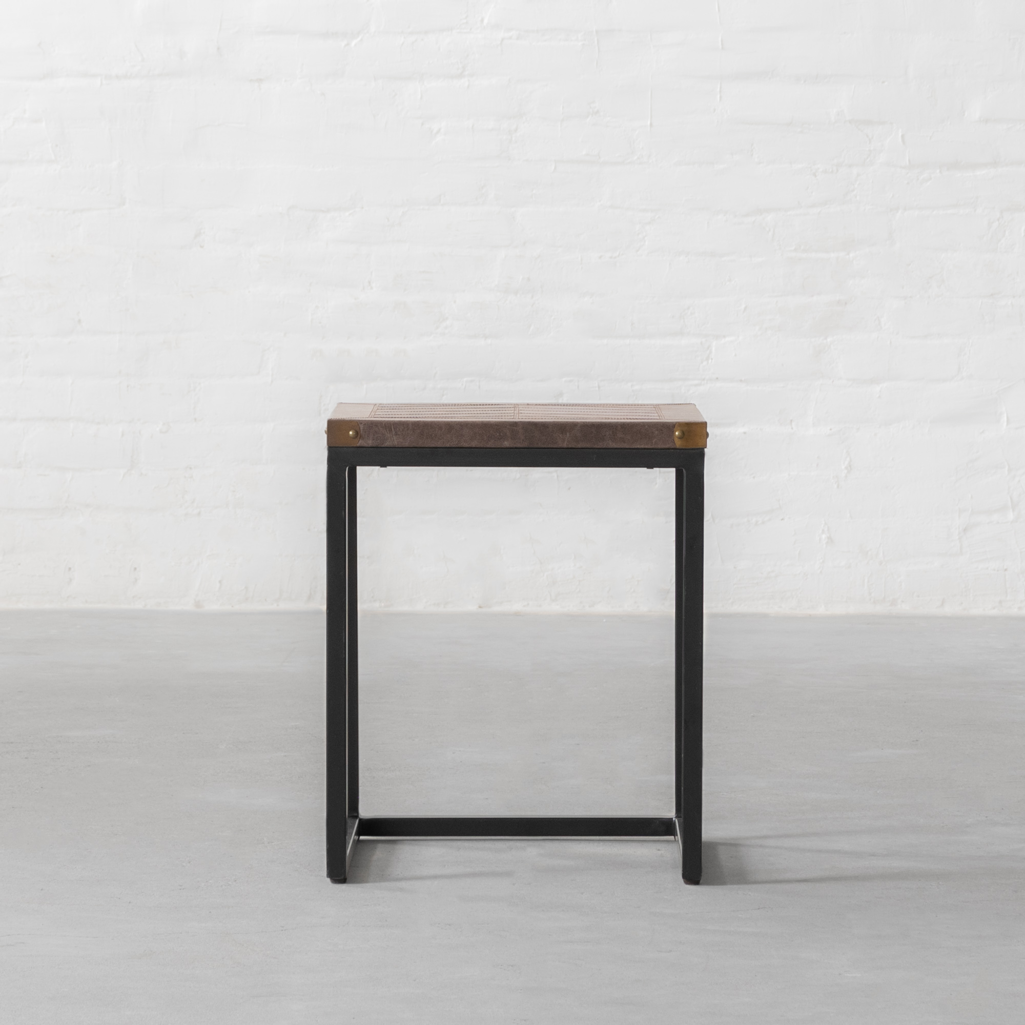 Edward Leather Top Nesting Side Table