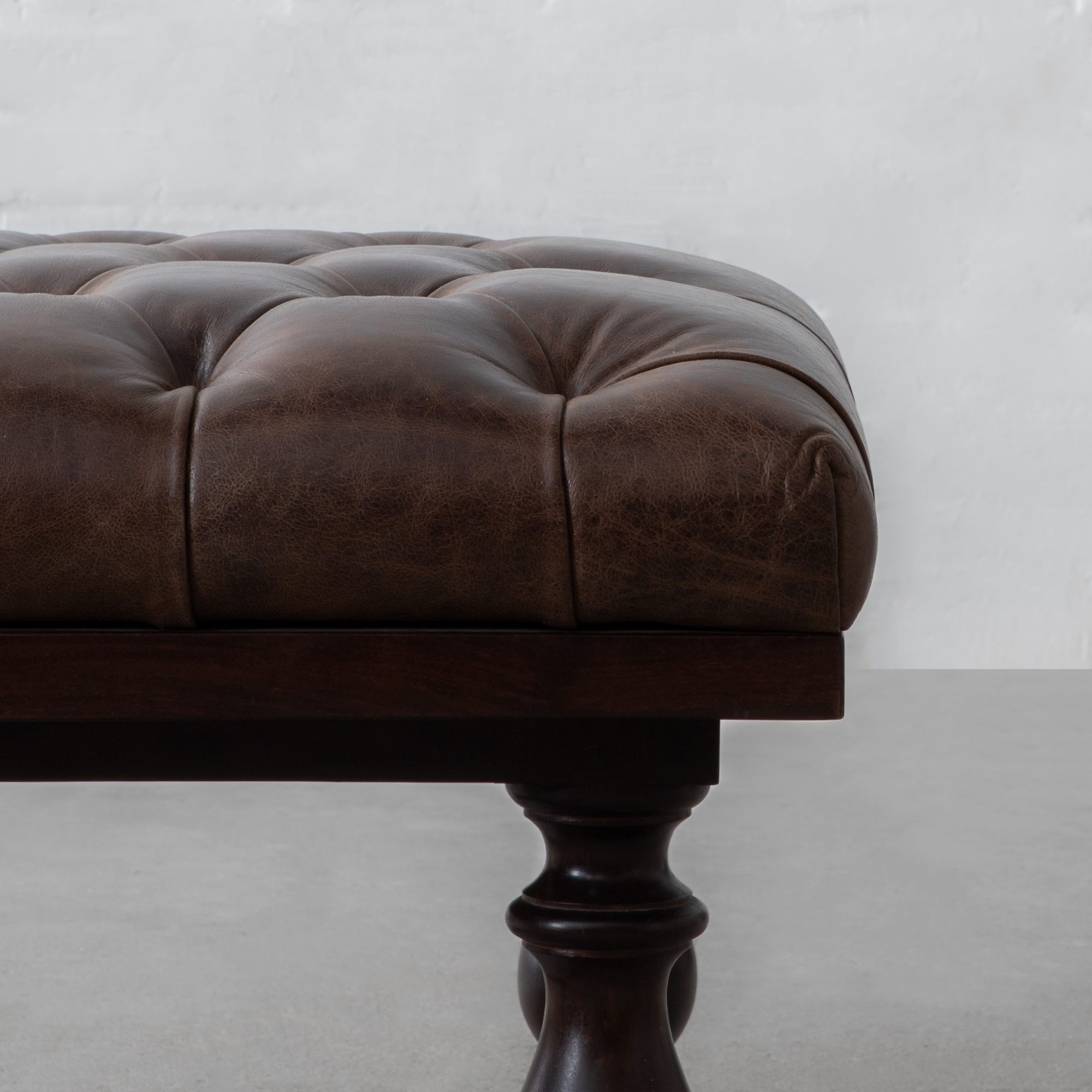 Faun Leather Tufted Coffee Table