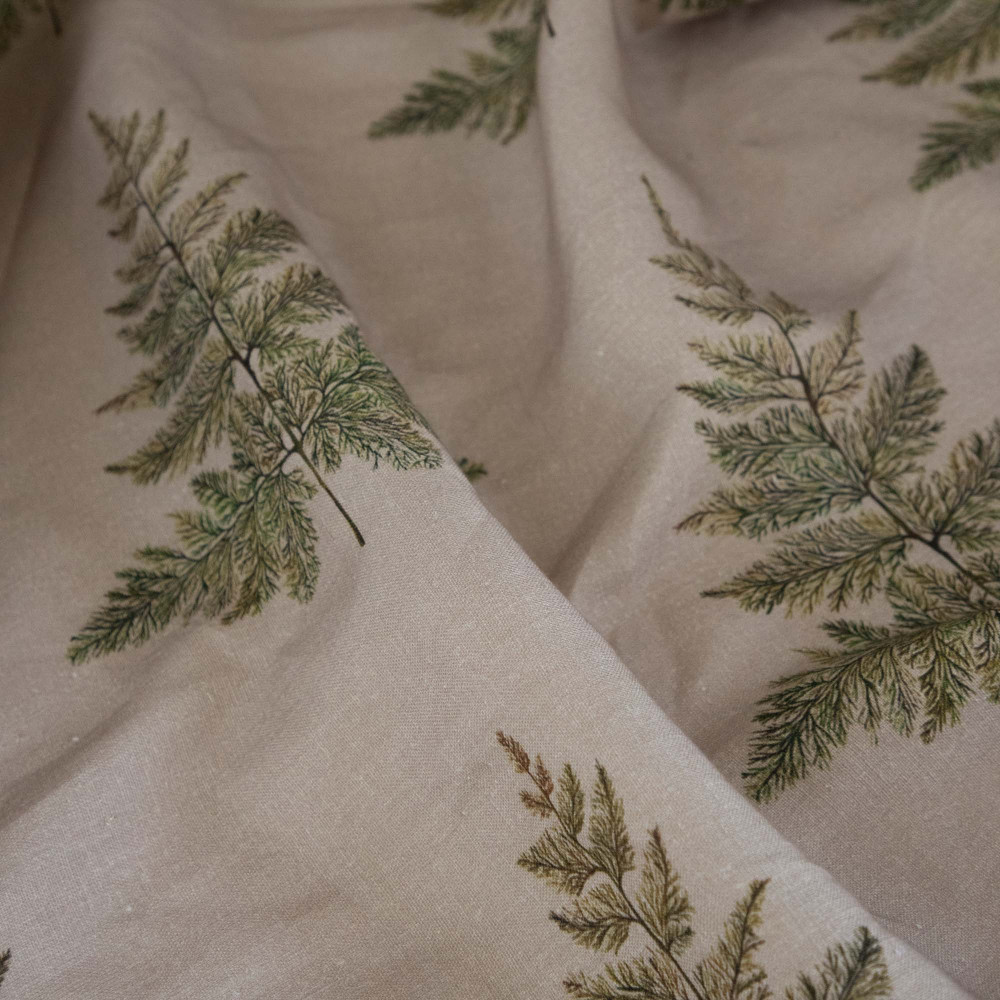 100% Linen Fern Hill First Blush Fabric (Horizontal Repeat)