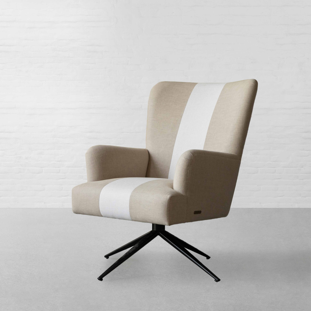 Melbourne Dual Fabric Revolving Armchair