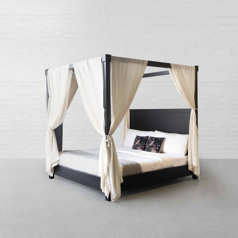 Kingston Four Poster Wooden Bed-Half Headboard