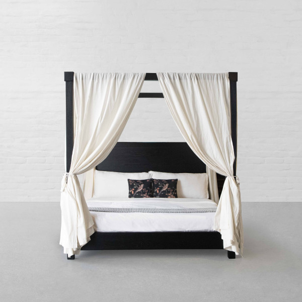 Kingston Four Poster Wooden Bed-Half Headboard