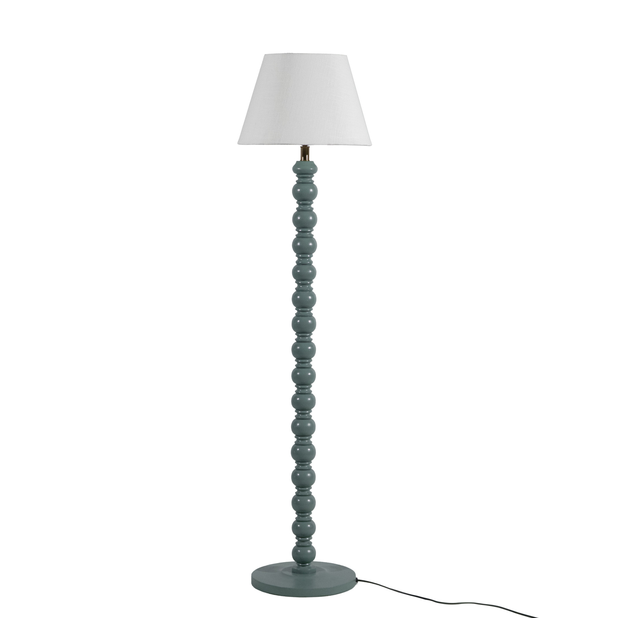 MARYLAND WOODEN FLOOR LAMP-NICKEL GREY