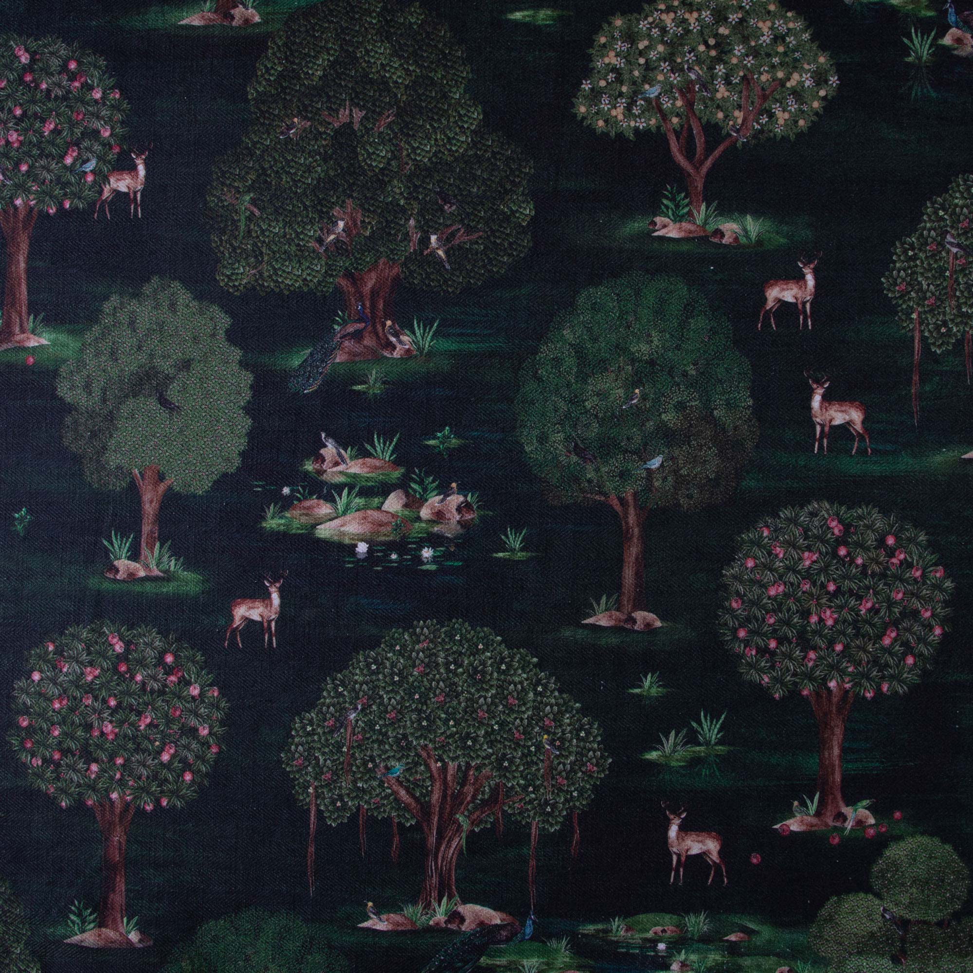 Sacred Indian Trees Fabric (Horizontal Repeat)