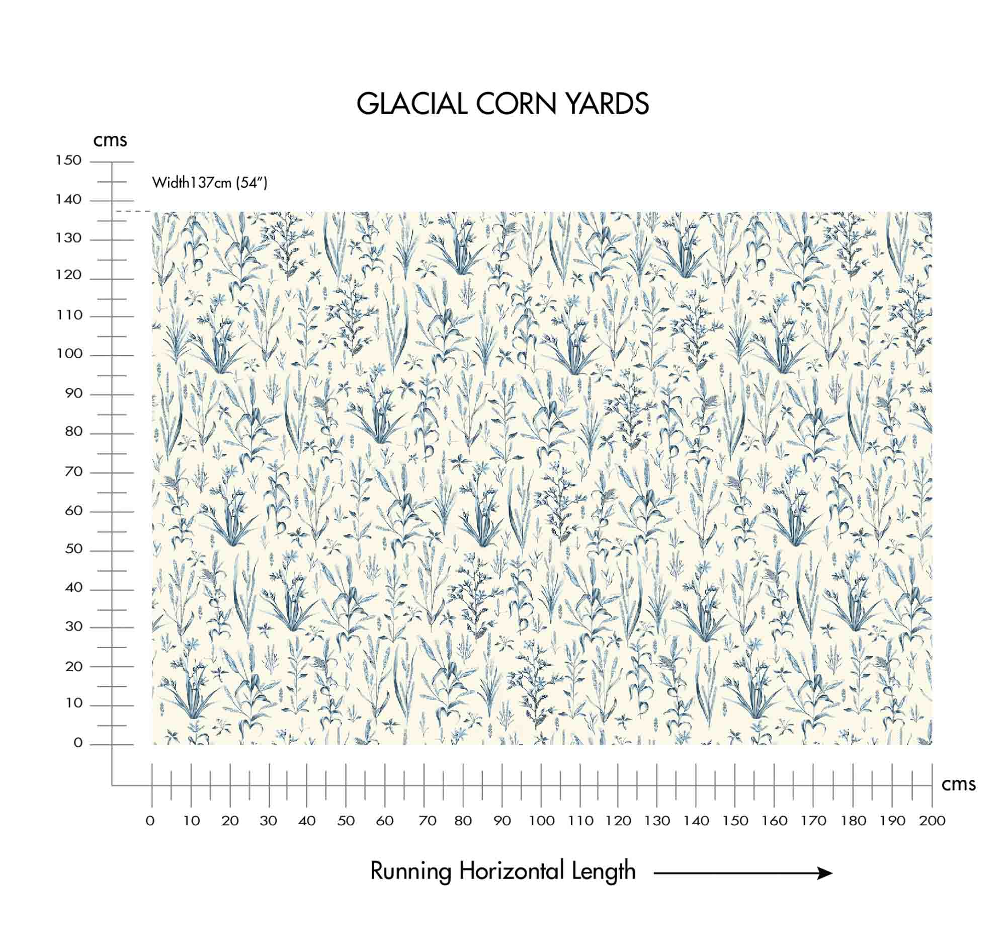 Glacial Corn Yards Cotton Linen Blend Fabric (Horizontal Repeat)