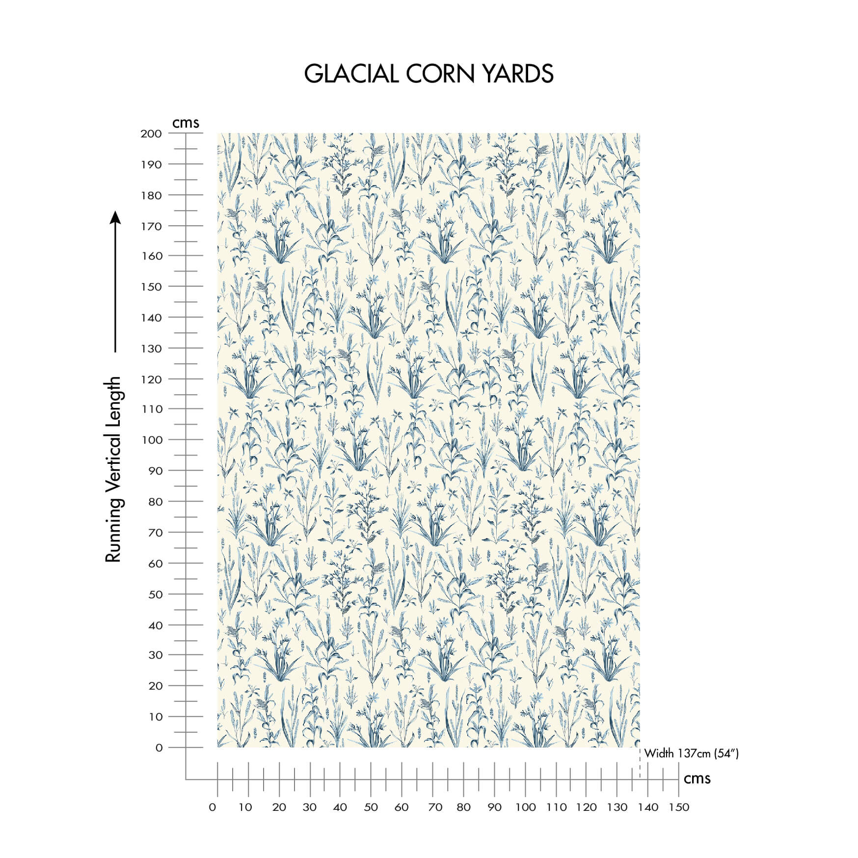 Glacial Corn Yards Cotton Linen Blend Fabric (Vertical Repeat)
