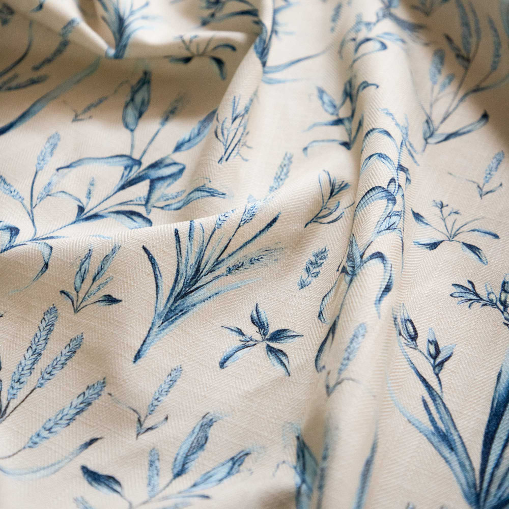 Glacial Corn Yards Cotton Linen Blend Fabric (Vertical Repeat)