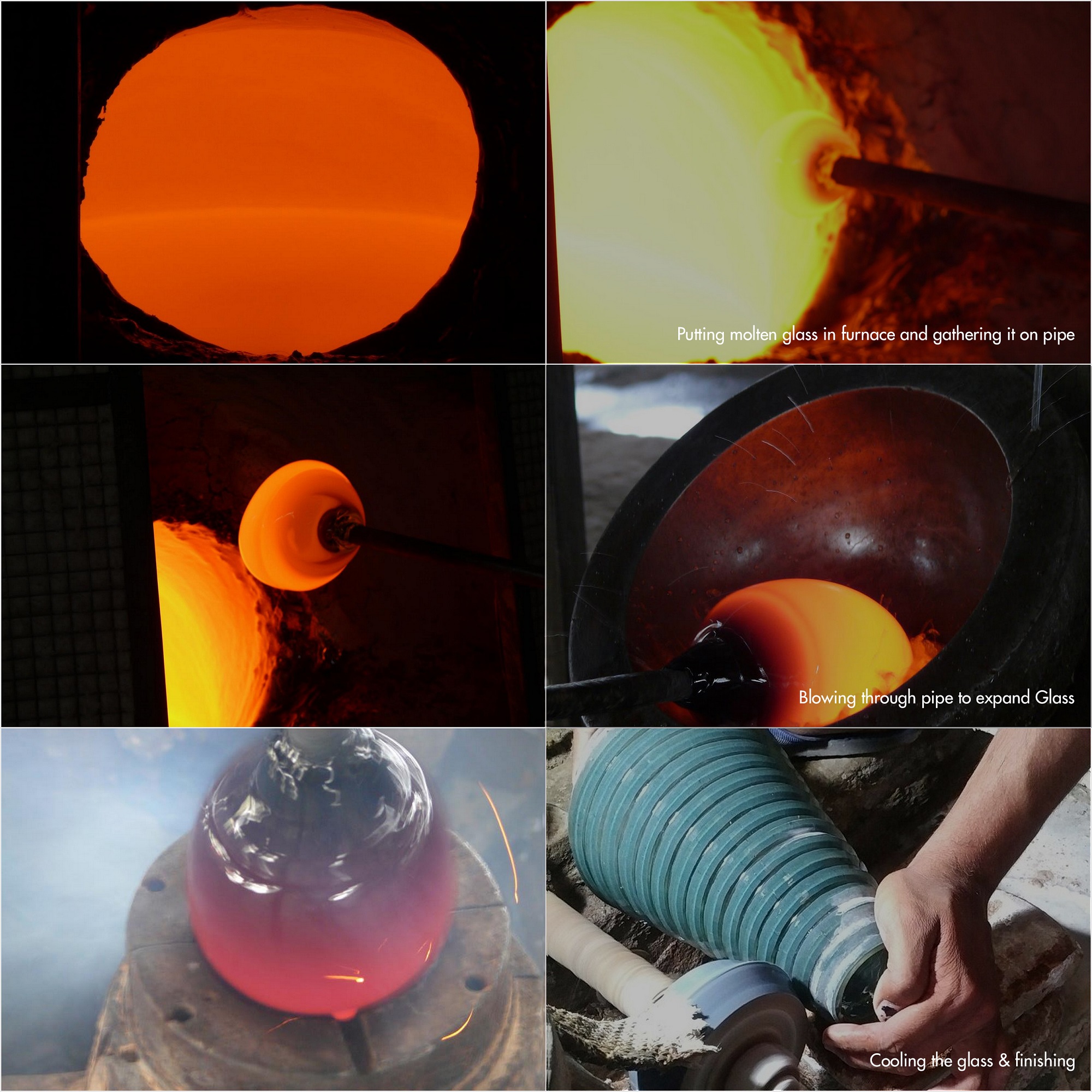 Mysore Metal and Glass Lamp - Ebony Finish (Large)