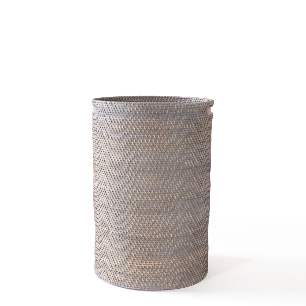 Hata Cylindrical Laundry Basket - Grey Finish