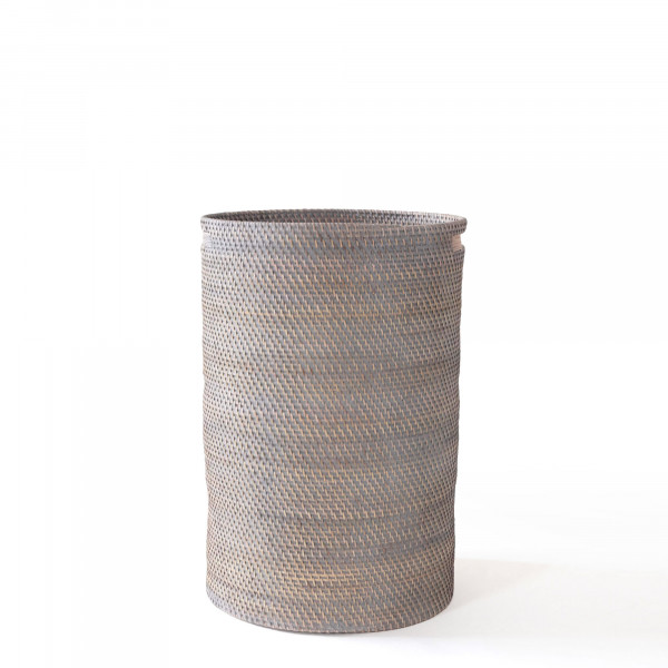 Hata Cylindrical Laundry Basket - Grey Finish