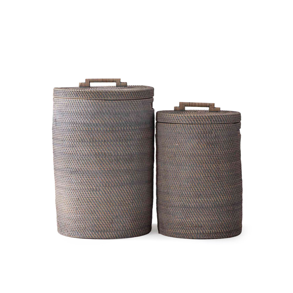 Hata Cylindrical Storage Basket-Grey
