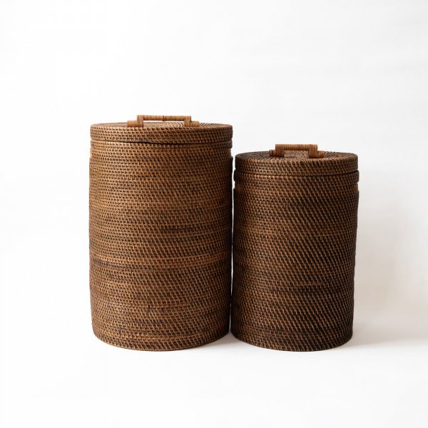 Hata Cylindrical Storage Basket - Brown