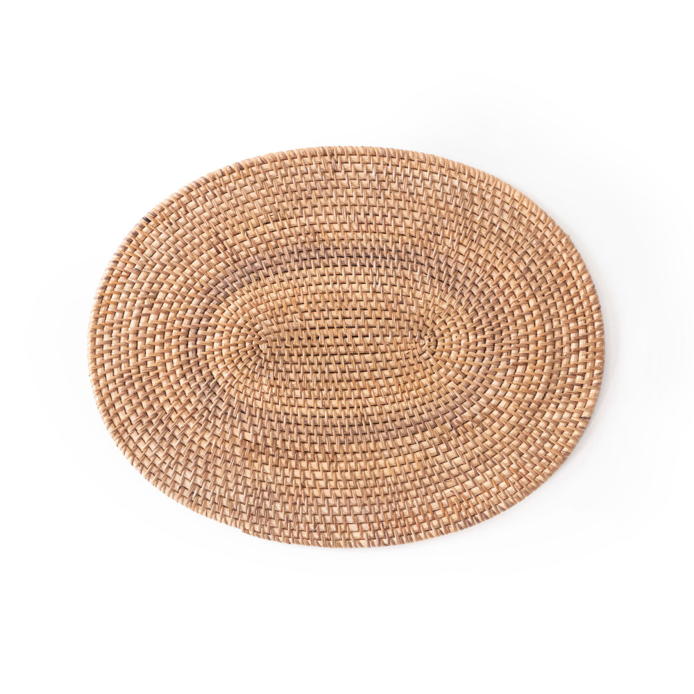Hata Handwoven Oval Table Mat- Natural Finish