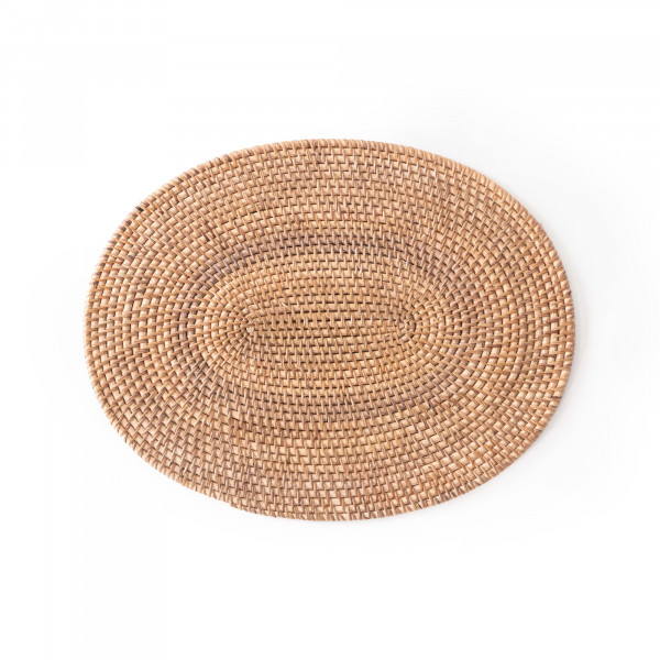 Hata Handwoven Oval Table Mat- Natural Finish