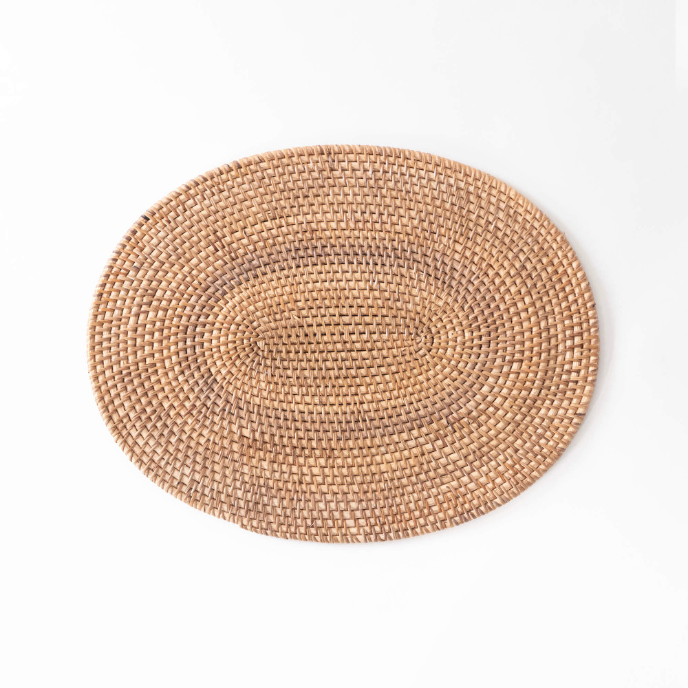 Hata Handwoven Oval Table Mat- Natural Finish