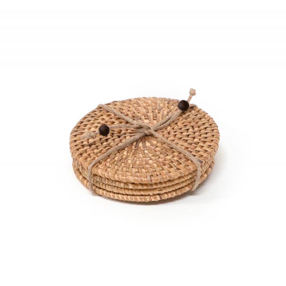 Hata Round Rattan Coasters