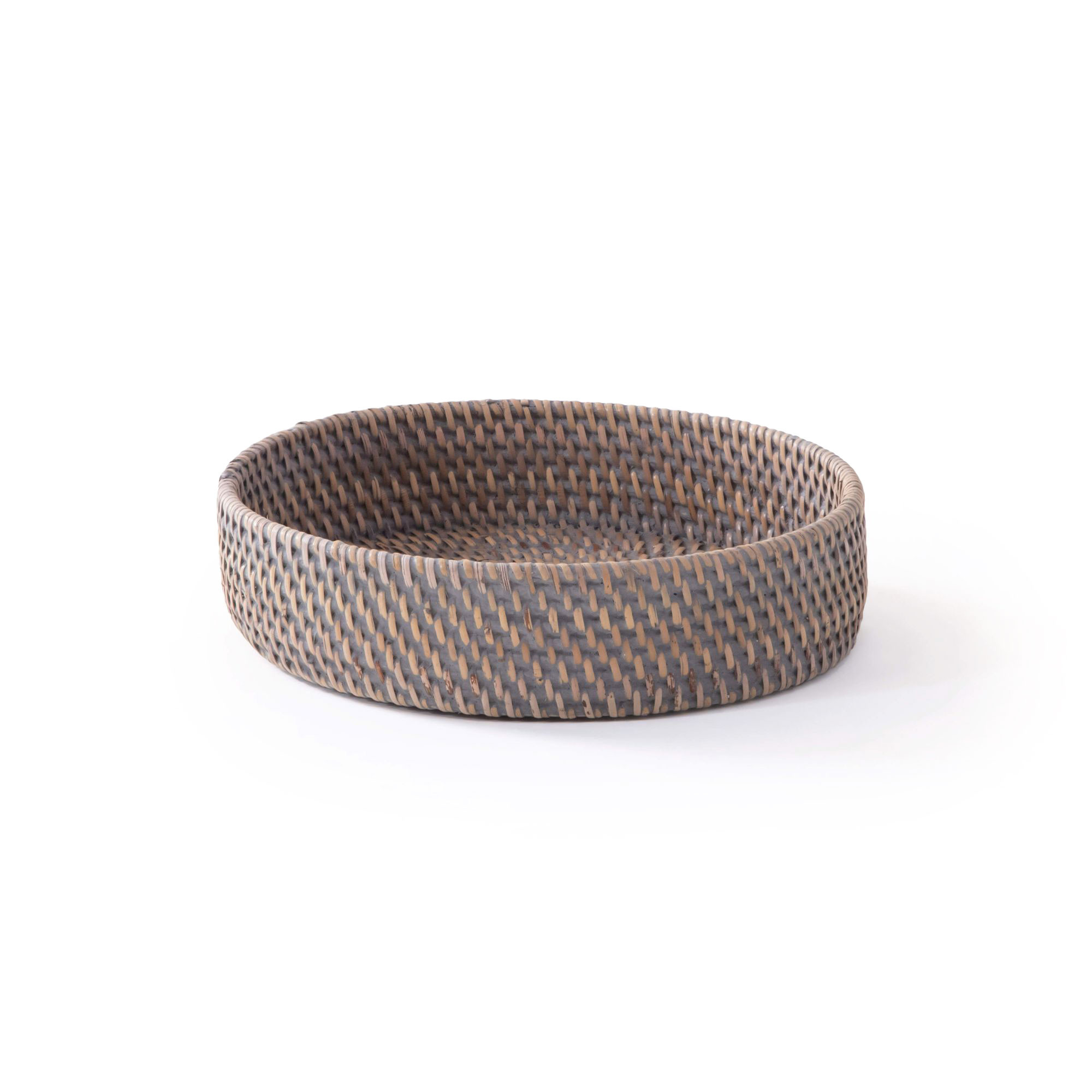 HATA RATTAN ROUND TRAY - SILVER