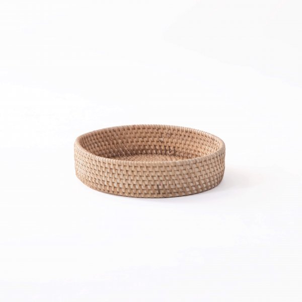 Hata Rattan Round Tray - Natural