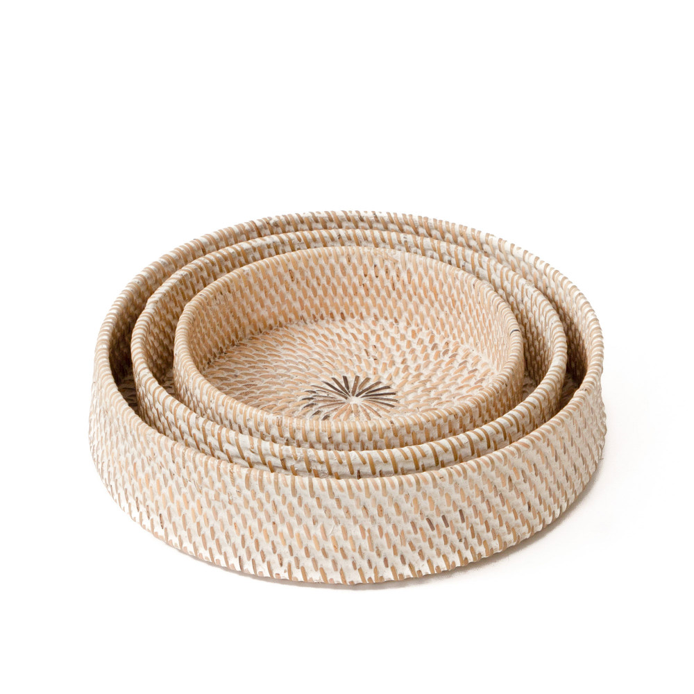 Hata Rattan Round Tray