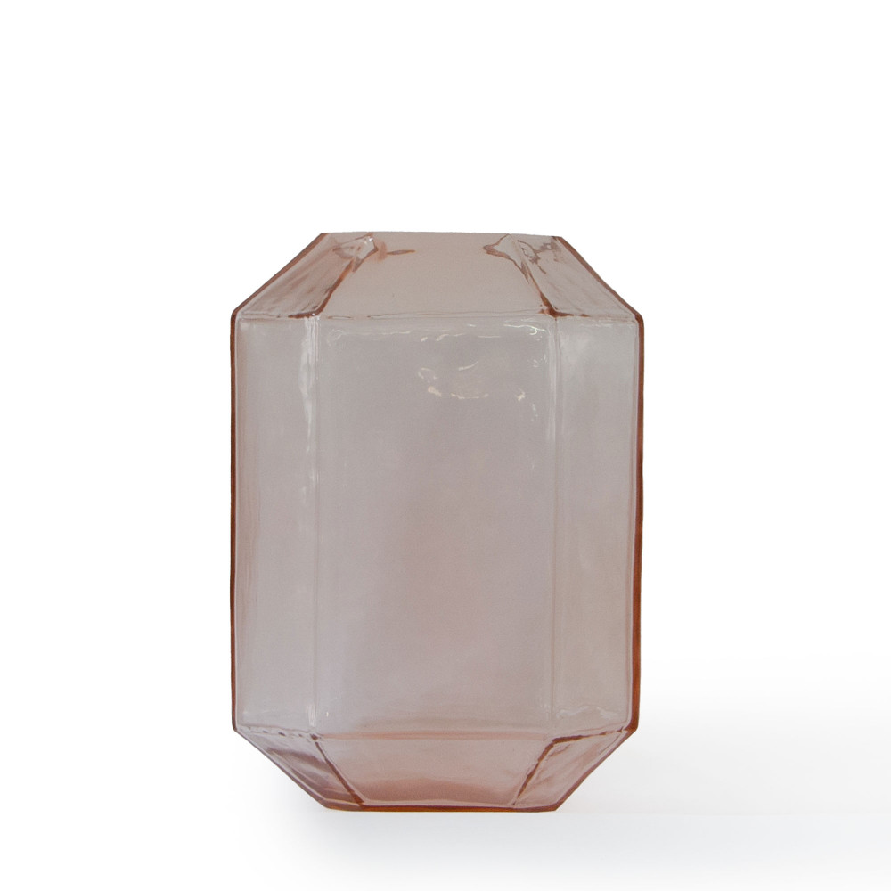 Hive Glass Candle Holder - Rose Gold