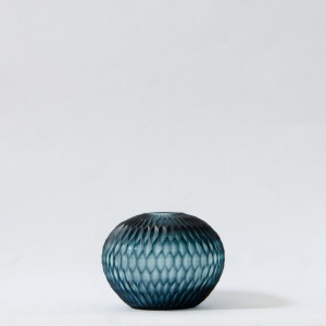 Honeycomb Glass Vase - Teal