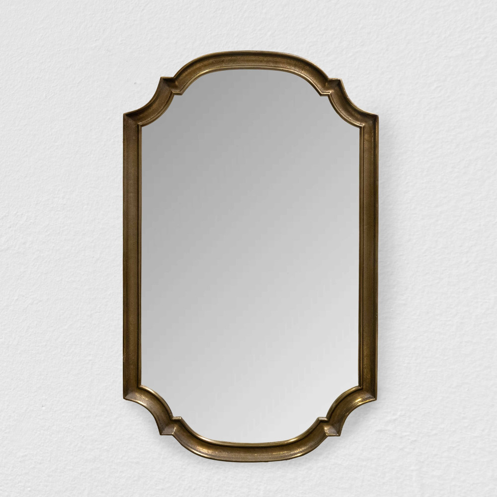 Verona Scalloped Wall Mirror-Antique Brass