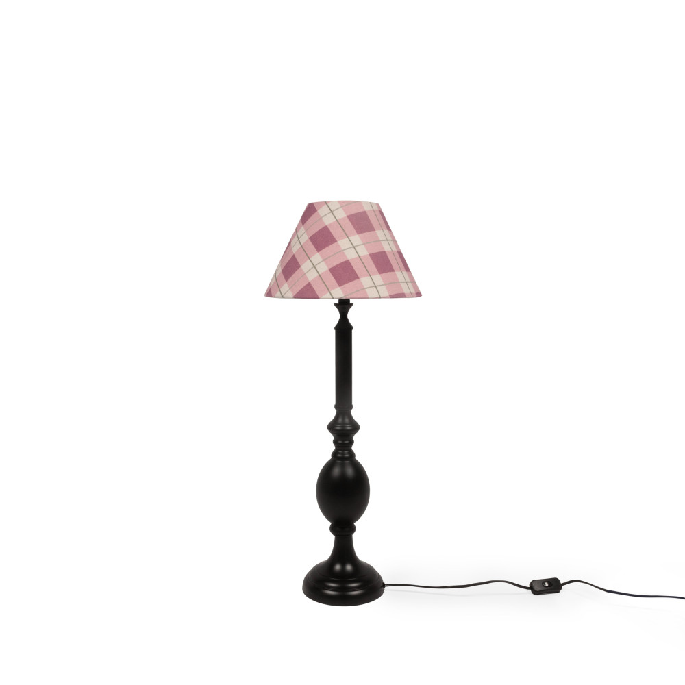 Cottage Bell Lampshade-Bougainvilleas checks(Small)