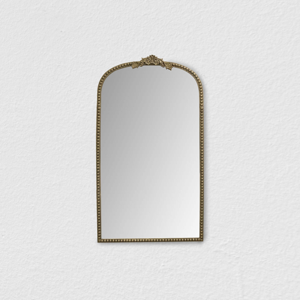 Valmont Arched Wall Mirror-Antique Brass