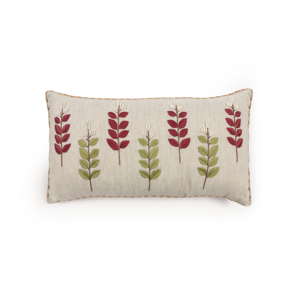 Vintage Bloom Embroidered Cushion Cover