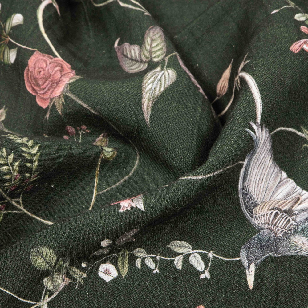 Starlings at The Rose Garden-Monsoon (Fabric Swatch)