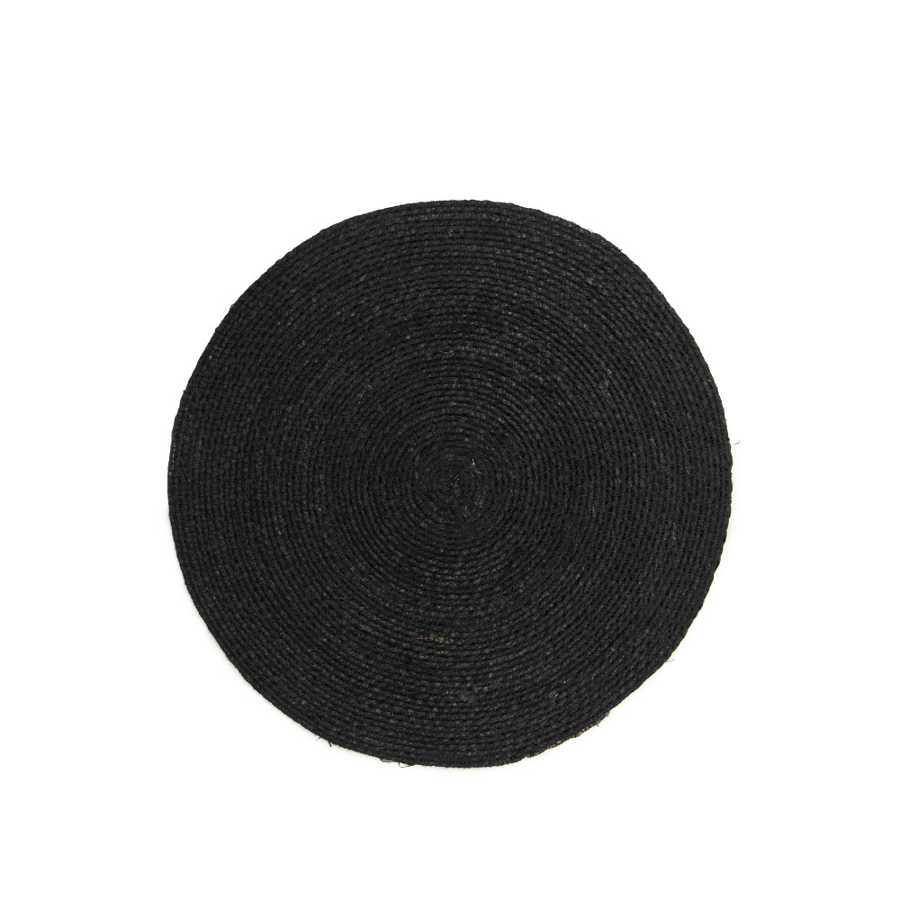 Natural Seagrass Table Mat - Charcoal