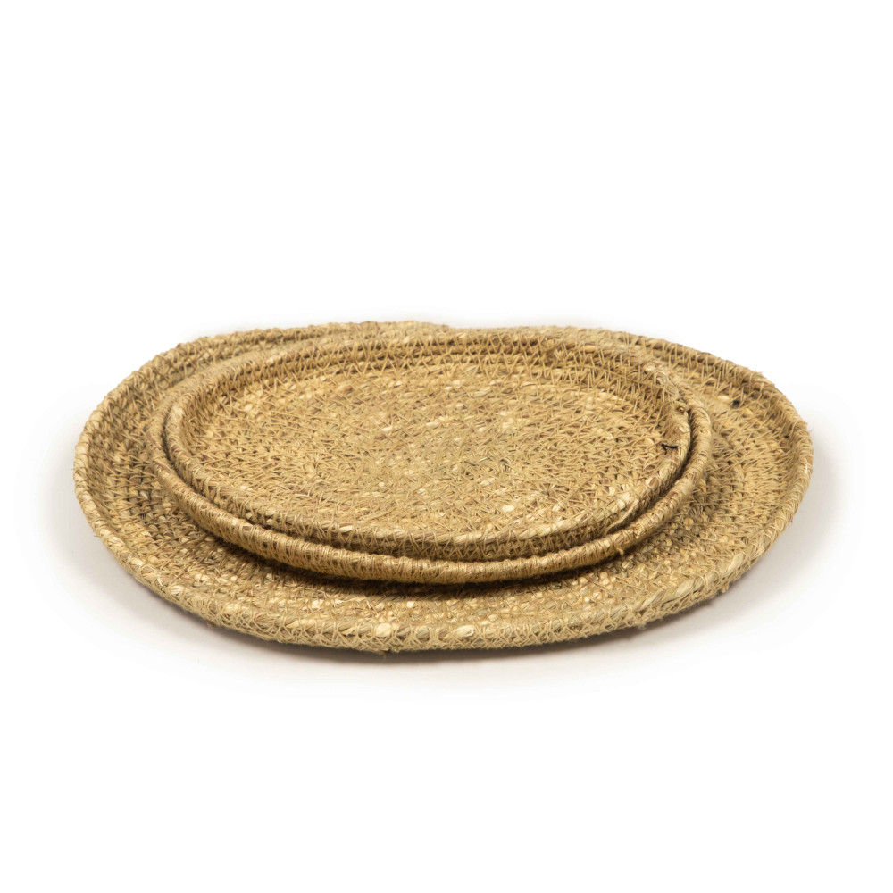 Seagrass Decorative Tray Set - Sand