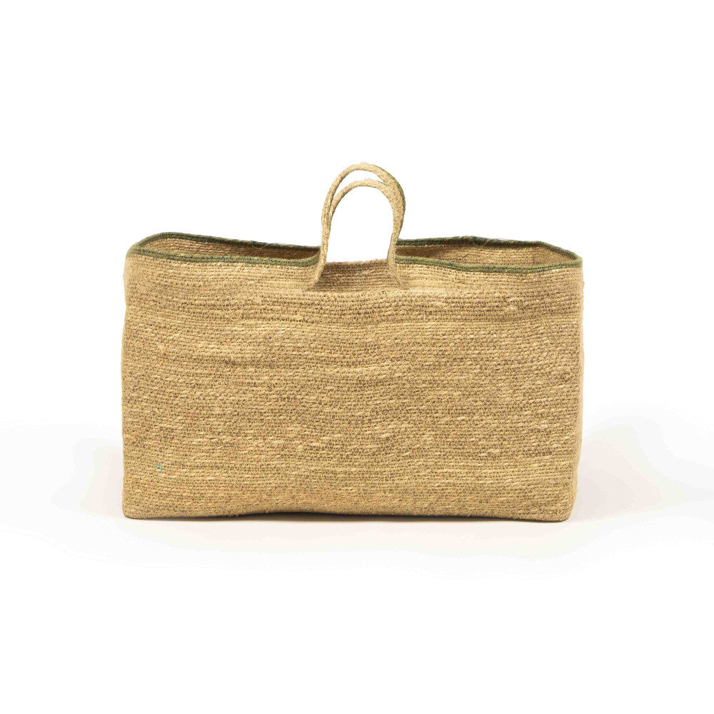 Natural Seagrass Magazine Holder-Sand &amp; Olive