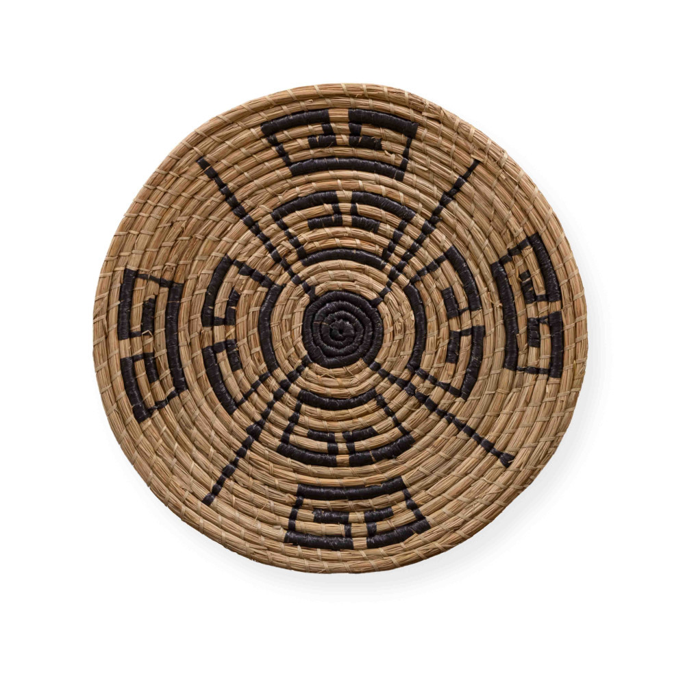 Lombok Handwoven Seagrass Wall Decor – Natural &amp; Black