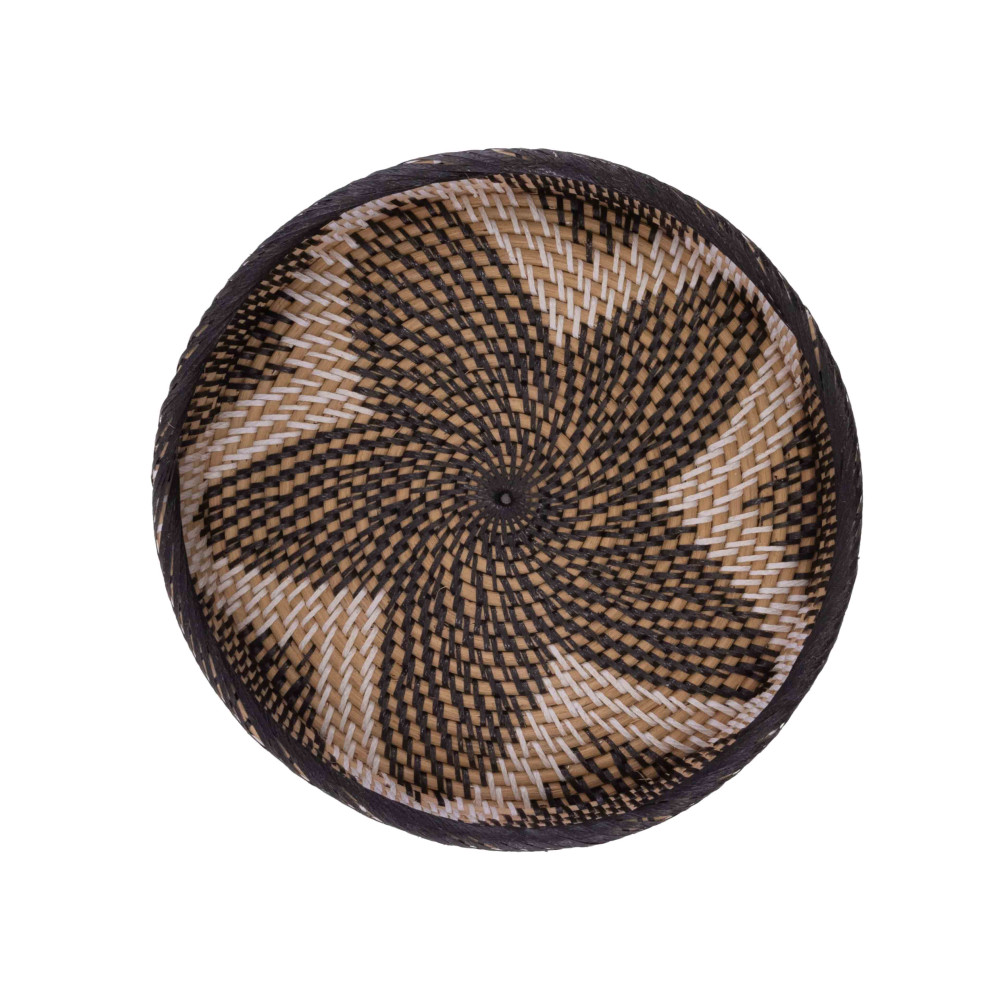 Malay Star Handwoven Tray - White, Natural &amp; Black