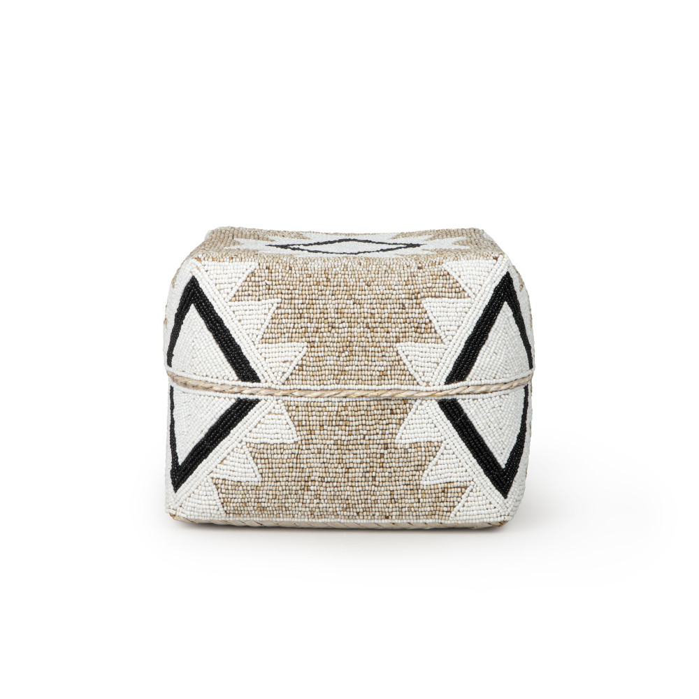 Cairo Square Seagrass Basket-Beige and Ivory