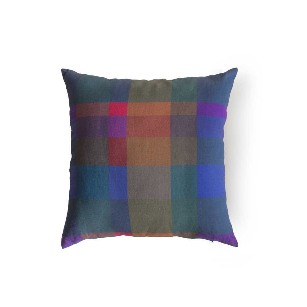 Row House Fuchsia Check Cushion Cover