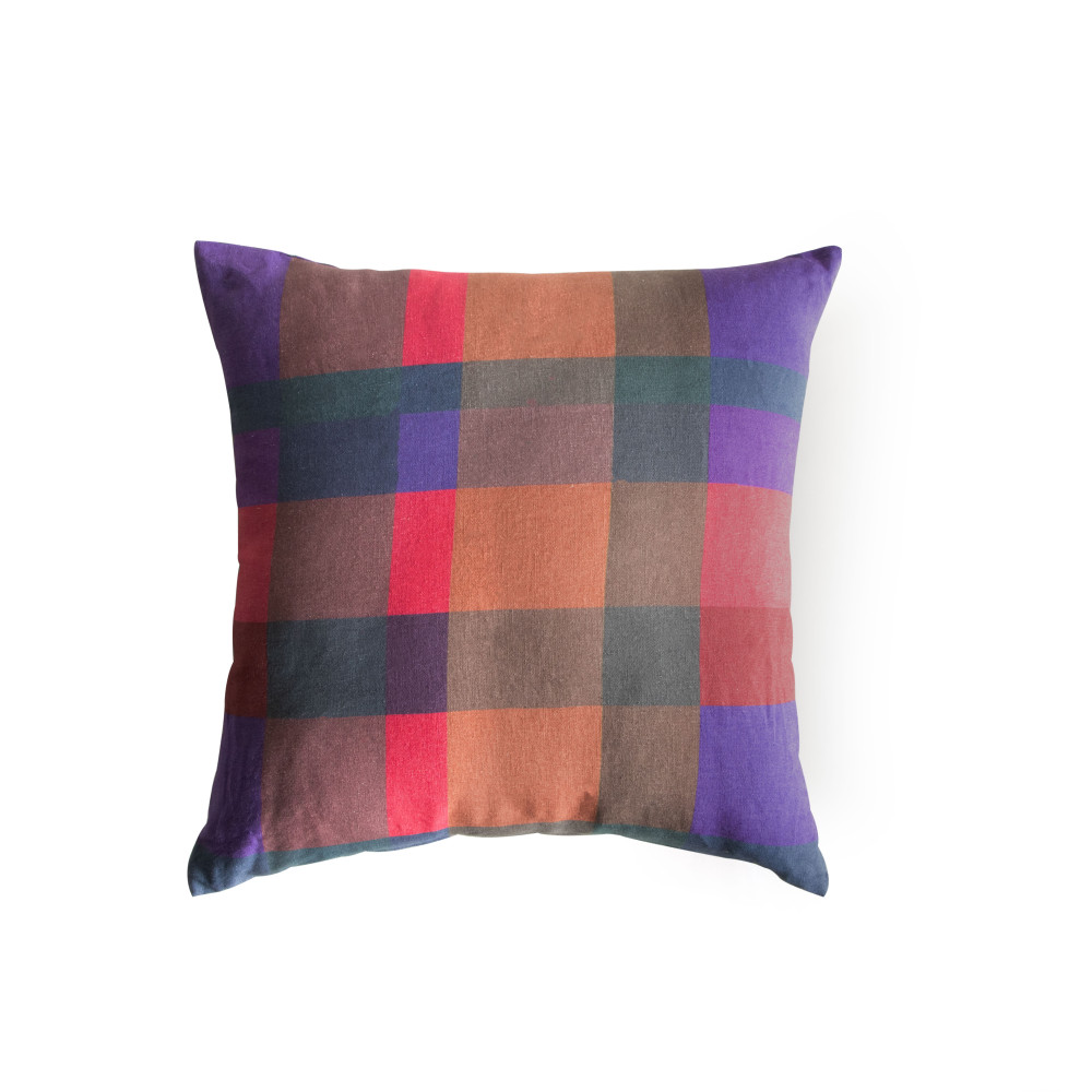 Row House Indigo Check Cushion Cover