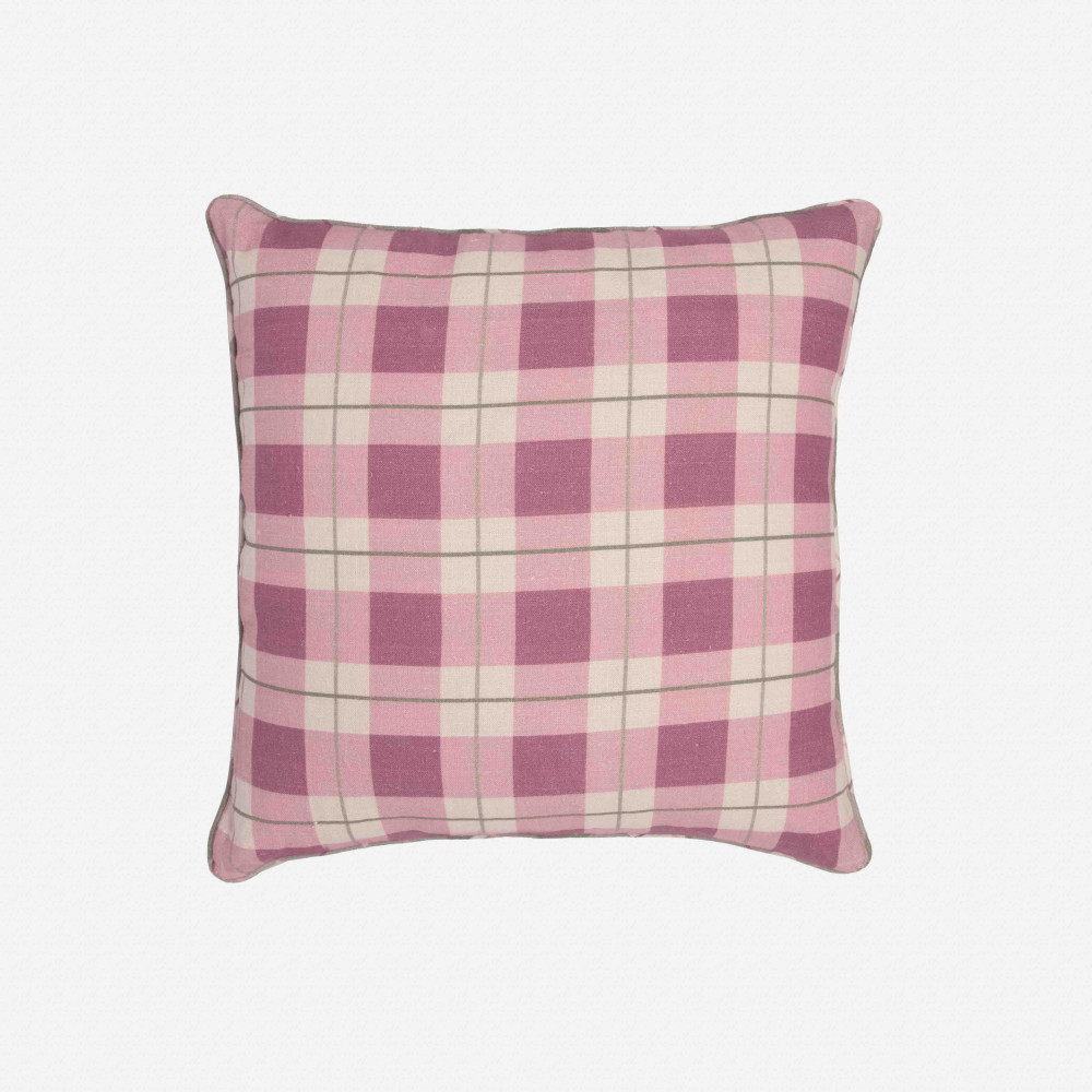 Bougainvillea Checks Cushion Cover - Flowers