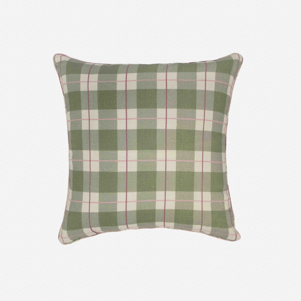 Bougainvillea Checks Cushion Cover - Leaves