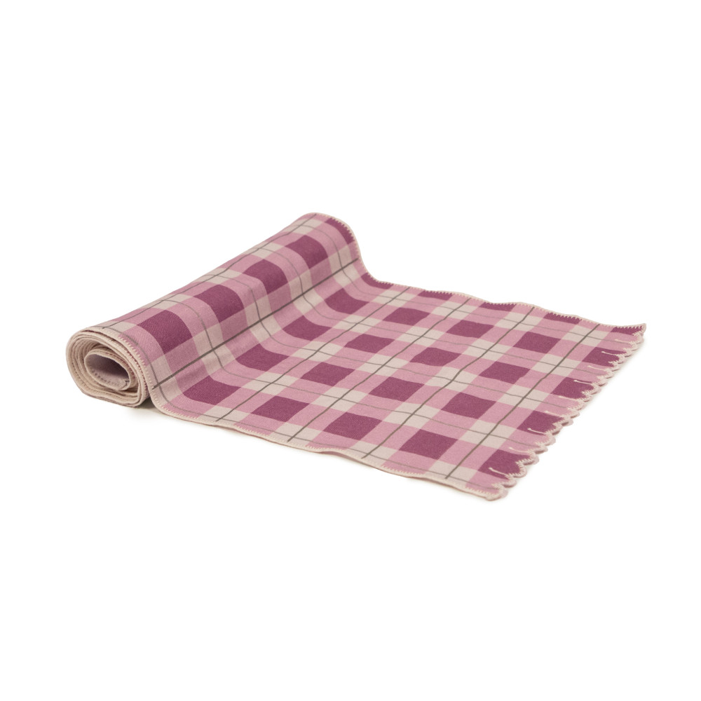 Bougainvillea Checks Table Runner