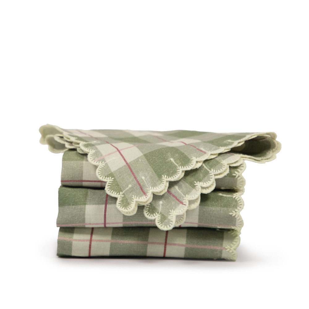 Bougainvillea Garden Checks Table Napkin