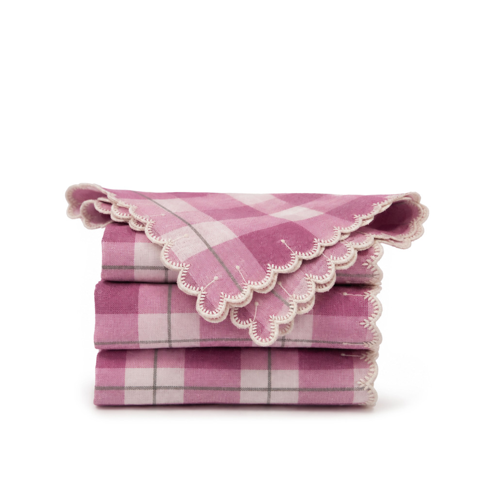 Bougainvillea Checks Table Napkin