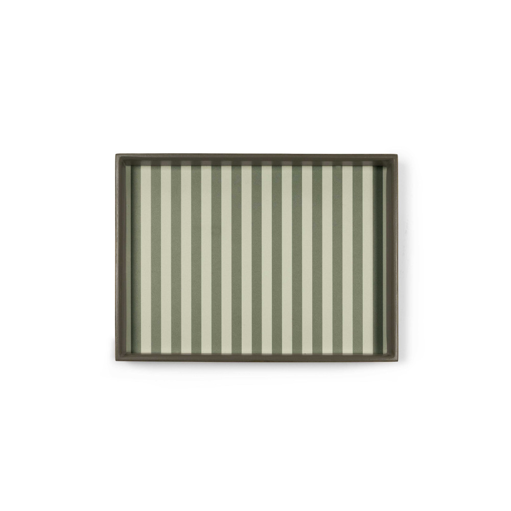 Olive Stripe Wooden Tray