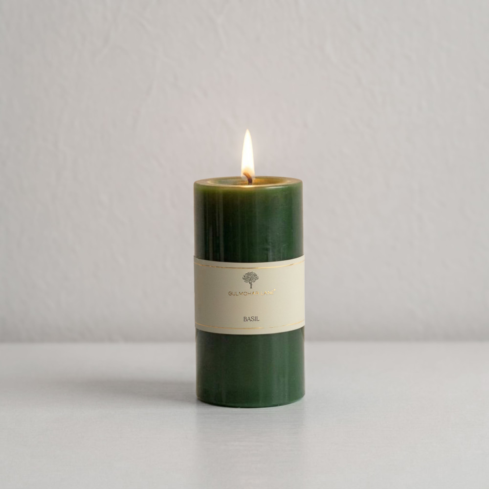 Basil Pillar Candle-Large