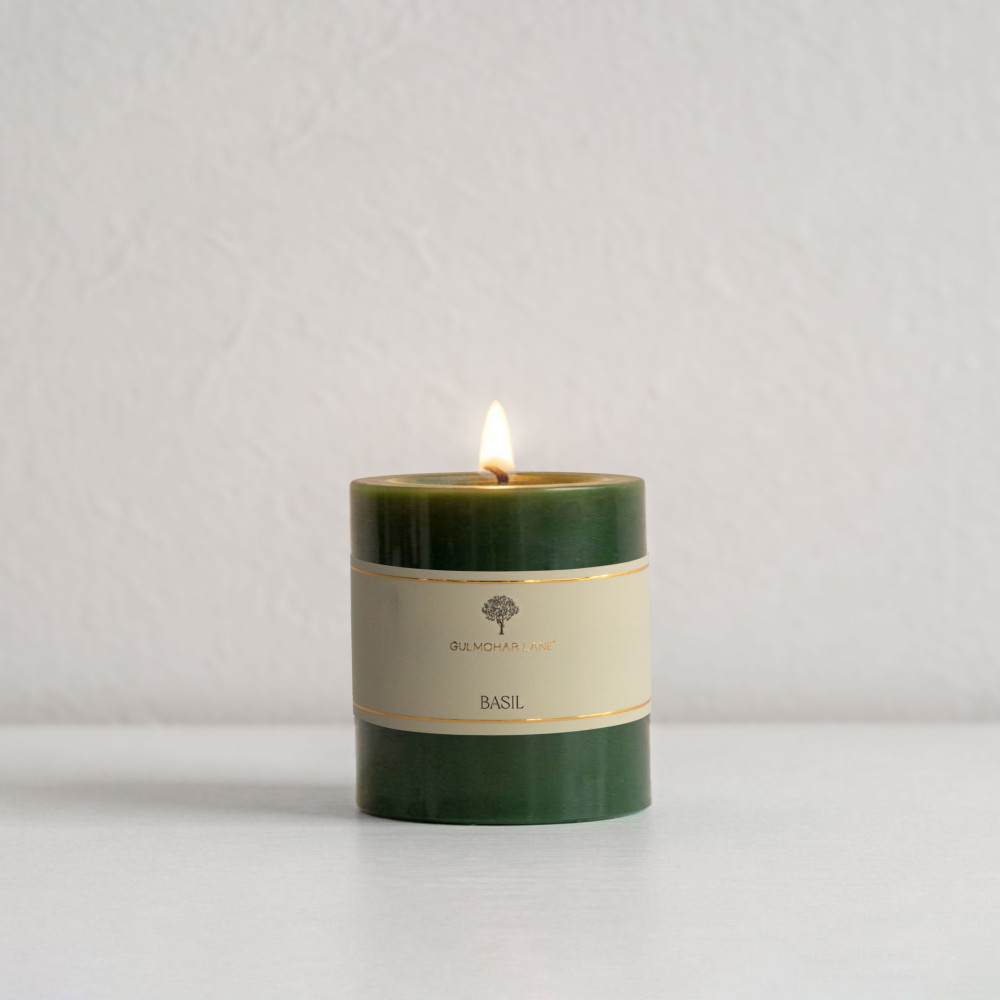 Basil Pillar Candle-Small