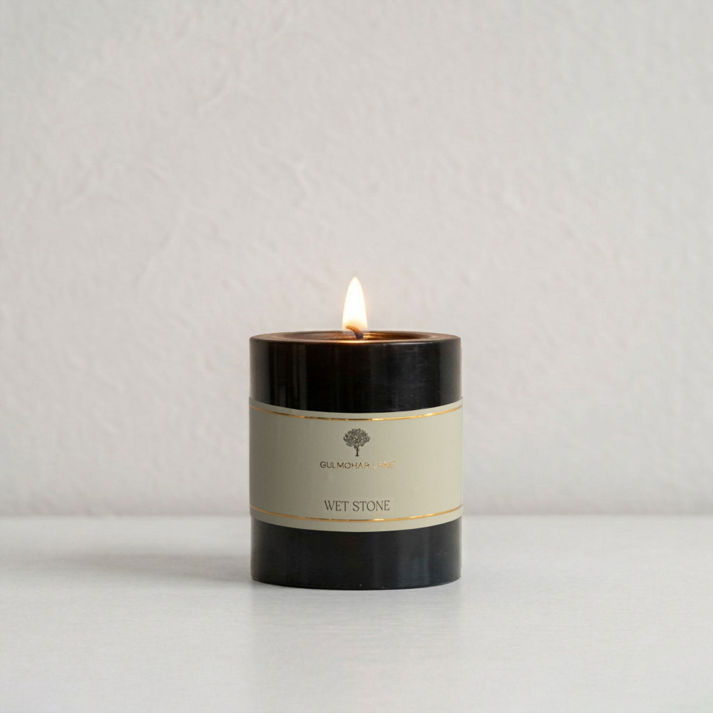 Wet Stone Pillar Candle-Small