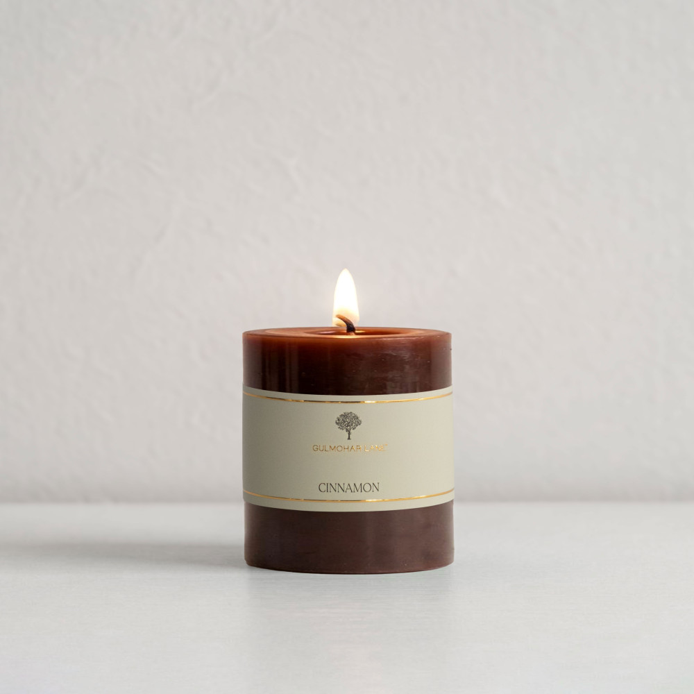 Cinnamon Pillar Candle-Small