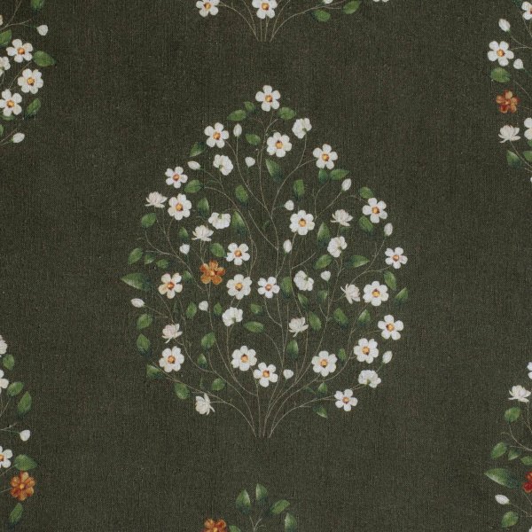 100% Linen Jasmine Bagh Meadows Fabric Swatch