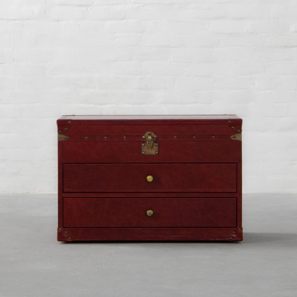 Jodhpur Leather Trunk Bedside Table